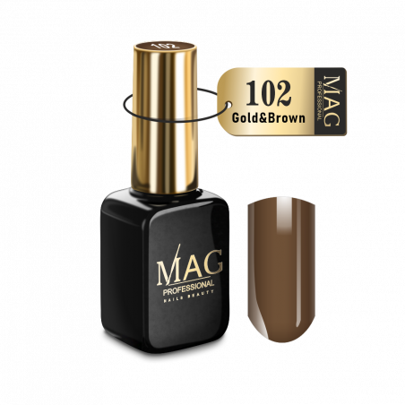 Купить эмалевый гель-лак для маникюра 102 Gold&Brown MAG Color
