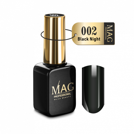 Купить эмалевый гель-лак для маникюра 002 Black Night MAG Color