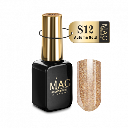 Купить гель-лак для маникюра с шиммером S12 Autumn Gold MAG Shimmer