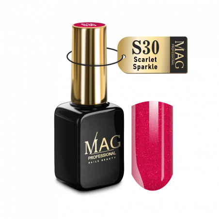 Купить гель-лак для маникюра с шиммером S30 Scarlet Sparkle MAG Shimmer