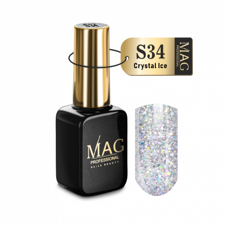 Купить гель-лак для маникюра с шиммером S34 Crystal Ice MAG Shimmer