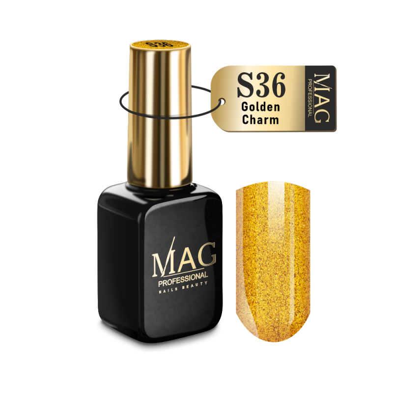 Гель-лак для ногтей с шиммером S36 Golden Charm Shimmer
