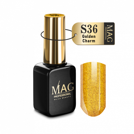 Купить гель-лак для маникюра с шиммером S36 Golden Charm MAG Shimmer