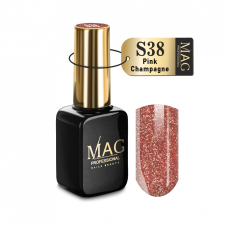 Купить гель-лак для маникюра с шиммером S38 Pink Champagne MAG Shimmer