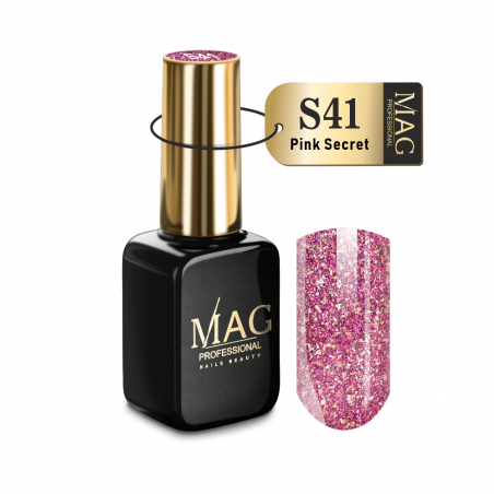 Купить гель-лак для маникюра с шиммером S41 Pink Secret MAG Shimmer