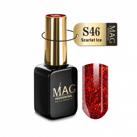 Купить гель-лак для маникюра с шиммером S46 Scarlet Ice MAG Shimmer