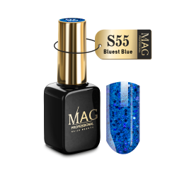 Гель-лак для ногтей с шиммером S55 Bluest Blue Shimmer