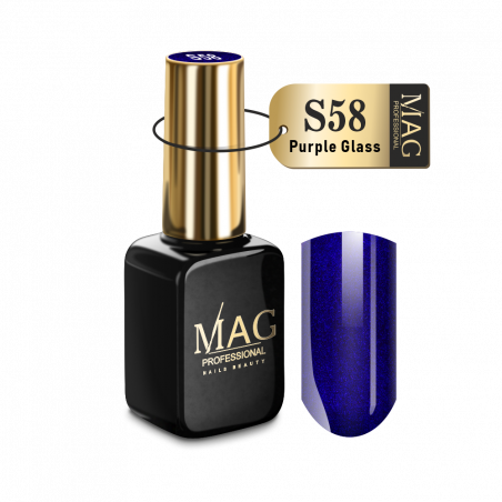 Купить гель-лак для маникюра с шиммером S58 Purple Glass MAG Shimmer